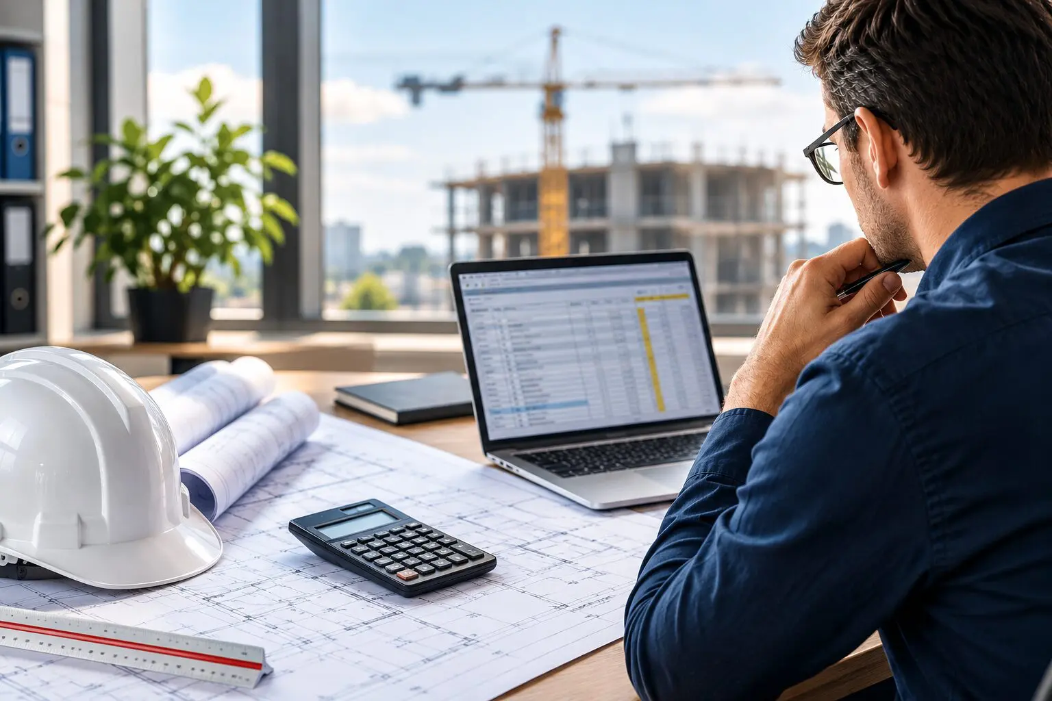 bouwraming aan het werkbureau